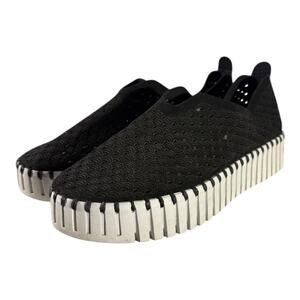 Ilse Jacobsen Women's Slip On TULIP3373-001 Black Sneakers Knit Size 7.5